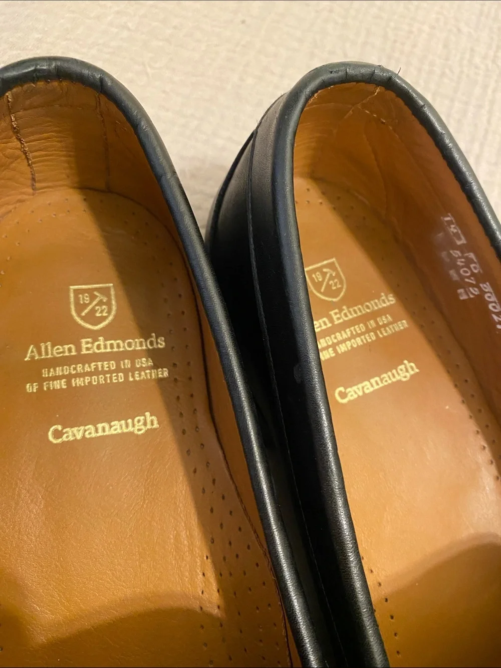Allen Edmonds Black Leather Penny Loafers. Size 14